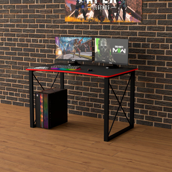 Геймерський стіл LOFT-14 чорно-чернвоний Rasin