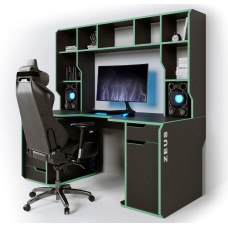 Геймерский стол Viking-4S (1600x800/850 мм) черно-зеленый Zeus-Game