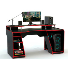 Геймерский стол Viking-7S, (1600x850 мм), черно-красный Zeus-Game