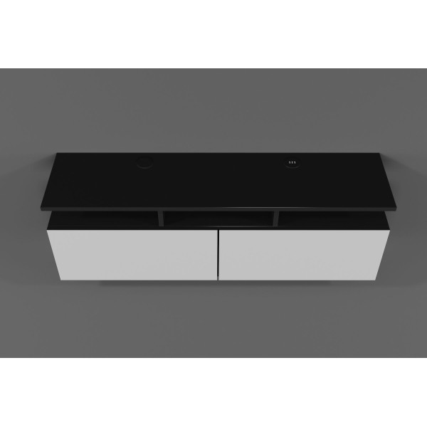 ТВ-Тумба AirTV-2, черно-белая Zeus-Game