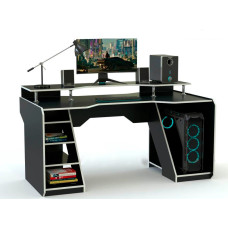 Геймерский стол Viking-7S (1600x850 мм) черный-белый Zeus-Game
