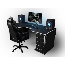 Геймерский стол Viking-1M (1800x800/850 мм) черный-белый Zeus-Game