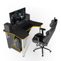 Геймерский стол IGROK-3 черный желтый Zeus-Game