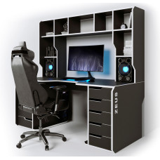 Геймерский стол Viking-3S (1600x800/850 мм) черный-белый Zeus-Game