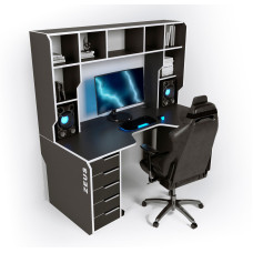 Геймерский стол Viking-4L (1800x870/920 мм) черный-белый Zeus-Game