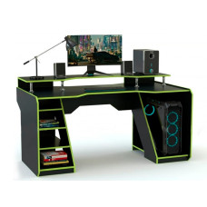 Геймерский стол Viking-7S (1600x850 мм) черный лайм Zeus-Game