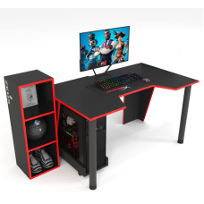 Геймерский стол GAMER-4, черно-красный Zeus-Game