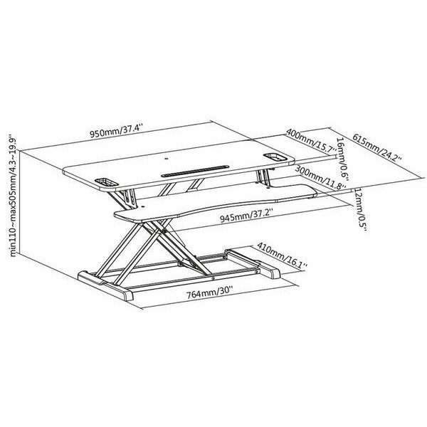 Підставка Digitus Ergonomic Workspace Riser Zeus-Game