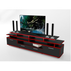Тумба для ТВ Home Cinema-2, черный/красный Comfy-Home